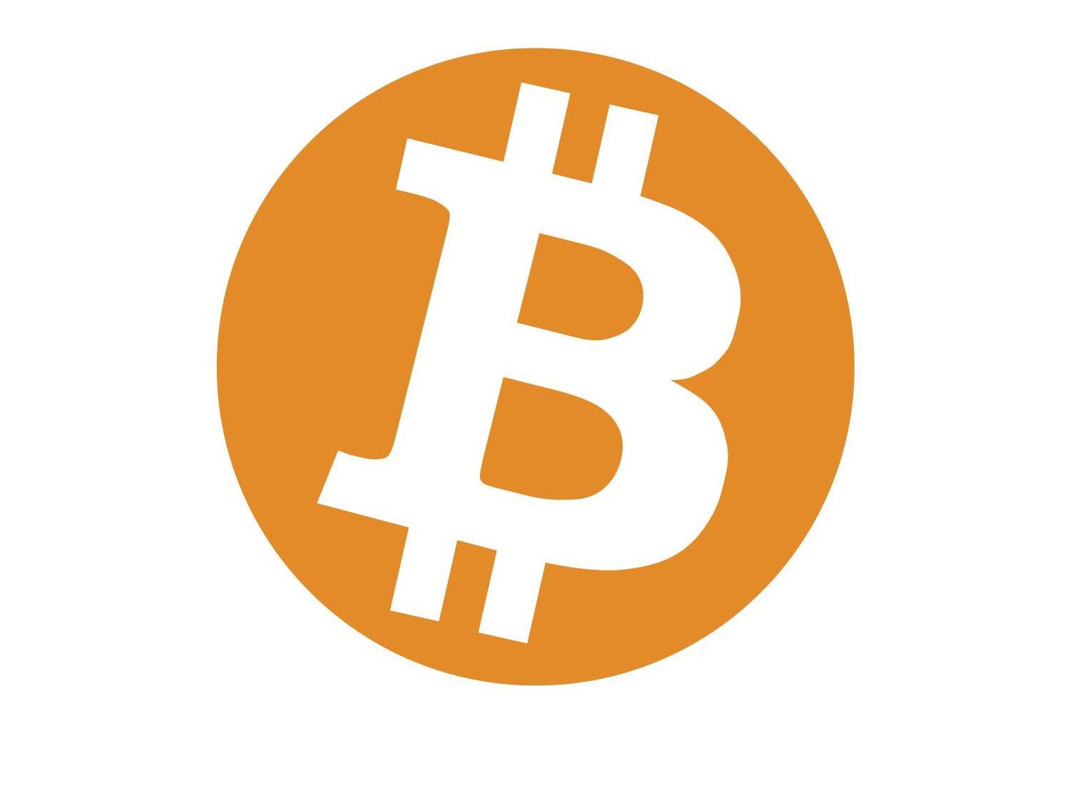 The Bitcoin Logo - orange with B sign with lines through it