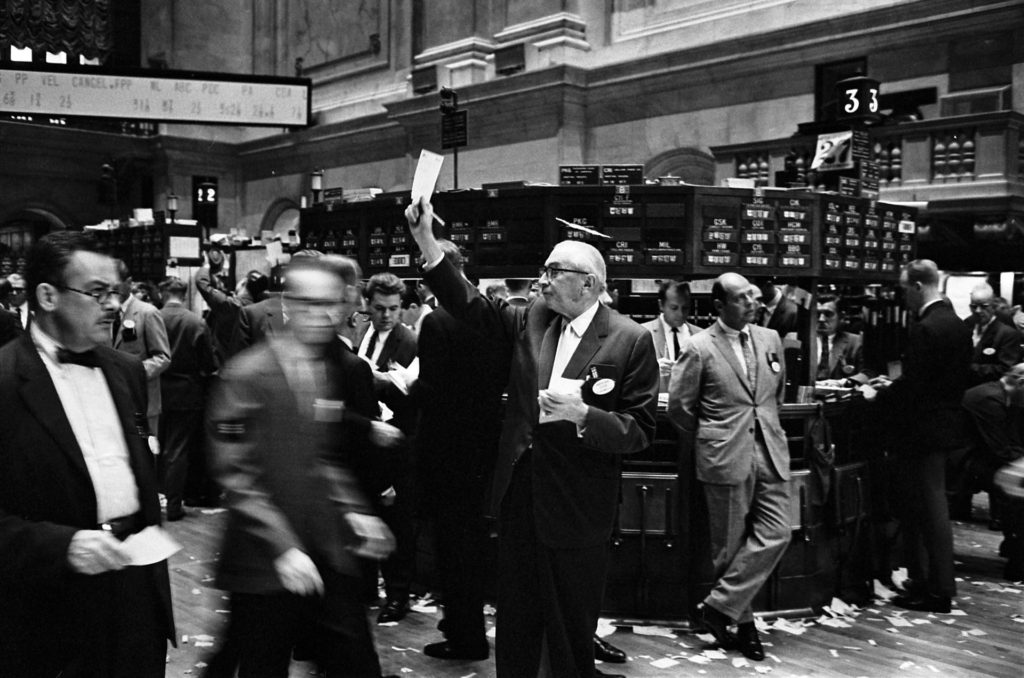 Vintage New York Stock Exchange trading floor