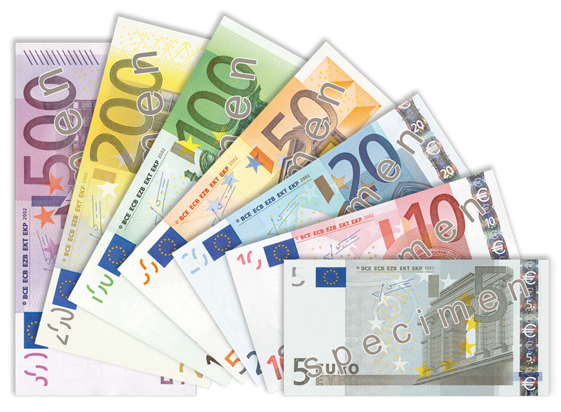 A picture of euros being fanned out - uploading money can be frightening